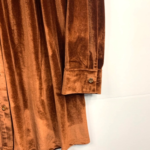 La Miel Velvet buttery soft, boho western dark academia dress in-chocolate/rust - Picture 5 of 10